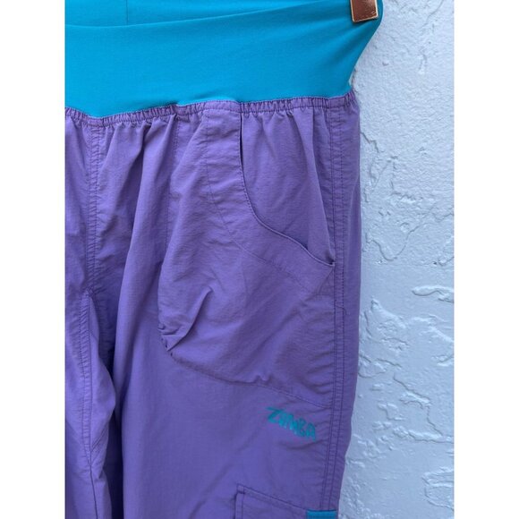Zumba Womens Craveworthy Fitness Relaxed Cargo Pants Purple Sz M - Picture 5 of 16